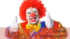  Presentation with clown - Audience pleasing presentation theme consisting of comedy show - portrait of a smiling clown backdrop and a red colored foreground