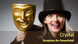 Presentation with mask - Slide deck enhanced with comedy show - woman with mask in funny background and a tawny brown colored foreground