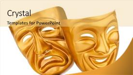  Presentation with theatre - Theme having comedy tragedy - masks with the theatre concept background and a yellow colored foreground