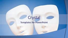  Presentation with pantomime theater masks - Slides consisting of comedy tragedy - masks with theater concept background and a  colored foreground