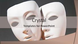  Presentation with theatre - Colorful PPT theme enhanced with comedy tragedy - masks with theatre concept backdrop and a soft green colored foreground