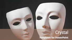  Presentation with theatre - Beautiful theme featuring comedy tragedy - masks with theatre concept backdrop and a coral colored foreground