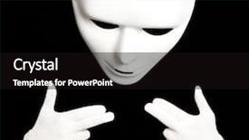  Presentation with pantomime - Beautiful slide deck featuring comedy tragedy - pantomime white theatrical mask isolated backdrop and a black colored foreground