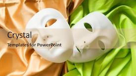  Presentation with comedy - Theme consisting of comedy tragedy - theatre concept with the white background and a coral colored foreground