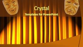  Presentation with performance - PPT theme with comedy tragedy - theatre performance concept with masks background and a  colored foreground