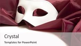  Presentation with silk - PPT theme enhanced with comedy tragedy - white theatrical mask and red background and a white colored foreground