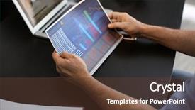  Presentation with working - Audience pleasing PPT theme consisting of comerce - man working with document backdrop and a tawny brown colored foreground