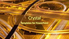  Presentation with road intersection - Cool new presentation with comercial - aerial view of busy traffic backdrop and a tawny brown colored foreground