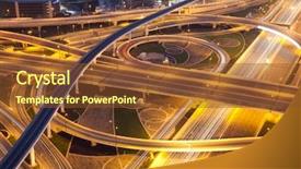  Presentation with road intersection - Slides consisting of comercial - aerial view of busy traffic background and a tawny brown colored foreground
