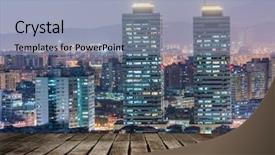  Presentation with night city - Cool new presentation theme with blooming flowers in keukenhof park amsterdam netherlands europe backdrop and a tawny brown colored foreground.