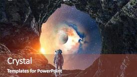  Presentation with astronaut - Slide deck consisting of comet - astronaut and space mixed media background and a tawny brown colored foreground