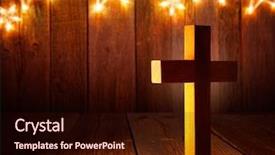  Presentation with christian - Beautiful presentation design featuring comet - christian wood cross on christmas backdrop and a wine colored foreground
