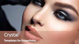  Presentation with sexy-girl - Colorful slide deck enhanced with comet - closeup face of a beautiful backdrop and a coral colored foreground