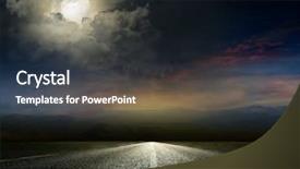  Presentation with asphalt road - Presentation design consisting of comet - dramatic sky over an asphalt background and a tawny brown colored foreground