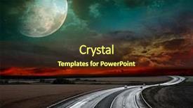  Presentation with moon - Colorful PPT theme enhanced with comet - night of the highway backdrop and a tawny brown colored foreground