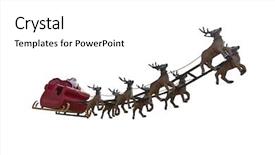  Presentation with santa sleigh - Audience pleasing PPT theme consisting of comet - santa claus riding a sleigh backdrop and a white colored foreground