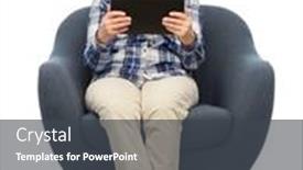  Presentation with old people - Presentation theme featuring comfort-furniture-and-old-people background and a dark gray colored foreground