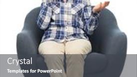  Presentation with old people - Presentation design enhanced with comfort-furniture-and-old-people background and a dark gray colored foreground