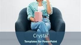  Presentation with movie popcorn - Slide set enhanced with comfort-people-and-furniture-concept background and a ocean colored foreground