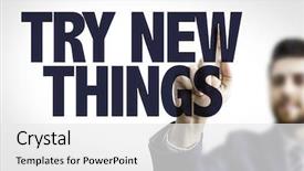  Presentation with 3d man business leader - Cool new slide deck with comfort zone - business man pointing the text backdrop and a white colored foreground