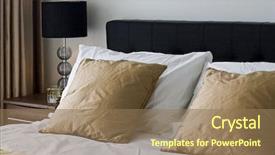  Presentation with zone - PPT layouts having comfort zone - contemporary double bed detail background and a coral colored foreground