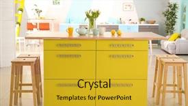  Presentation with zone - Cool new presentation theme with comfort zone - modern kitchen interior with island backdrop and a gold colored foreground
