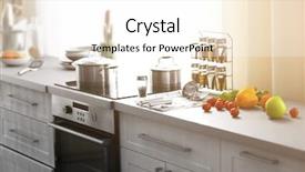 Presentation with kitchen furniture - PPT layouts consisting of comfort zone - modern kitchen interior with white background and a white colored foreground