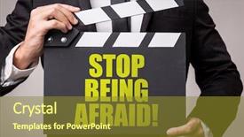  Presentation with stop - Cool new slide set with comfort zone - stop being afraid backdrop and a gold colored foreground