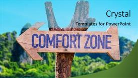  Presentation with comfort zones - PPT layouts enhanced with comfort zone arrow with beach background and a arctic colored foreground