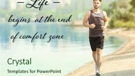  Presentation with zone - Audience pleasing PPT theme consisting of comfort zone concept handsome man backdrop and a sky blue colored foreground