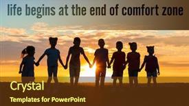  Presentation with happy korean kids - Amazing PPT layouts having comfort zone concept happy kids backdrop and a tawny brown colored foreground