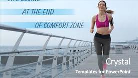  Presentation with zone - PPT theme with comfort zone concept young woman background and a gray colored foreground