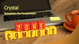  Presentation with zone - Audience pleasing presentation consisting of comfort zone written backdrop and a wine colored foreground