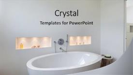  Presentation with bathroom - Presentation having comfortable bathroom in modern design background and a  colored foreground