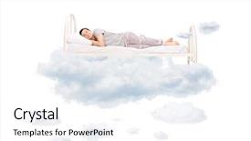  Presentation with sleeping - Slide set enhanced with young man sleeping background and a white colored foreground