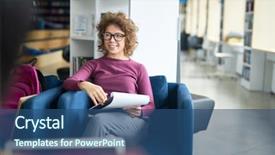  Presentation with college - Amazing PPT layouts having comfortable chair with report backdrop and a ocean colored foreground