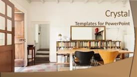  Presentation with dining - Colorful PPT theme enhanced with comfortable dining room interior backdrop and a lemonade colored foreground