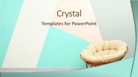  Presentation with rattan furniture - Presentation consisting of comfortable rattan lounge chair background and a  colored foreground