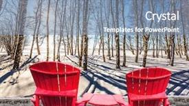  Presentation with ecotourism - Slide set featuring comfortable red plastic chaise background and a  colored foreground