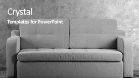 Presentation with wall - Slide deck enhanced with comfortable sofa on grey wall background and a gray colored foreground
