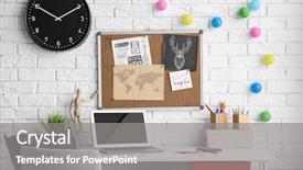  Presentation with computer room - Amazing PPT theme having computer clean - comfortable work space in baby backdrop and a mint green colored foreground