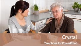  Presentation with dying - Theme with comforted a young woman widowed background and a coral colored foreground