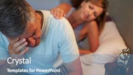  Presentation with insomnia - Beautiful PPT layouts featuring anxiety depression - wife comforting husband suffering backdrop and a teal colored foreground