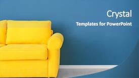  Presentation with bright yellow - Cool new presentation theme with comfy - bright yellow couch near color backdrop and a teal colored foreground