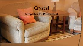  Presentation with orange - Amazing slide set having comfy armchair with orange pillow backdrop and a red colored foreground