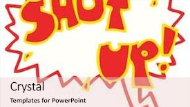  Presentation with cartoon - PPT layouts featuring comic book - cartoon shut up shout background and a lemonade colored foreground