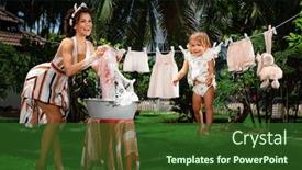  Presentation with mom crying - Slides with comic-shot-of-mom-arranged background and a forest green colored foreground