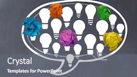  Presentation with light bulbs - Presentation consisting of light bulbs chat bubble background and a gray colored foreground