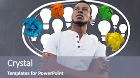  Presentation with light bulbs - Presentation consisting of light bulbs chat bubble background and a gray colored foreground