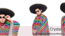  Presentation with mexican - PPT theme with comical sun - funny mexican wearing poncho isolated background and a  colored foreground